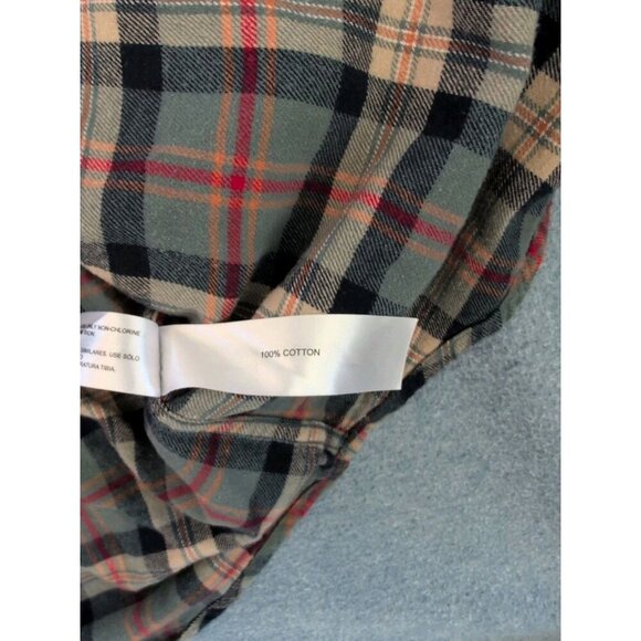 Denim & Flowers Plaid Button Down Collar Mens L Ricky Singh Pocket Cotton EUC - Picture 3 of 4